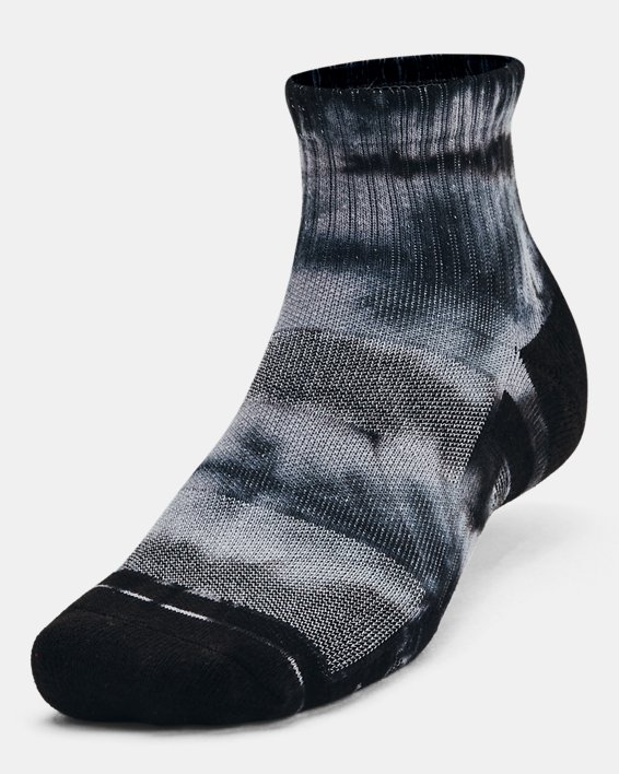 Unisex UA Performance Cotton 2-Pack Quarter Socks in Black image number 1